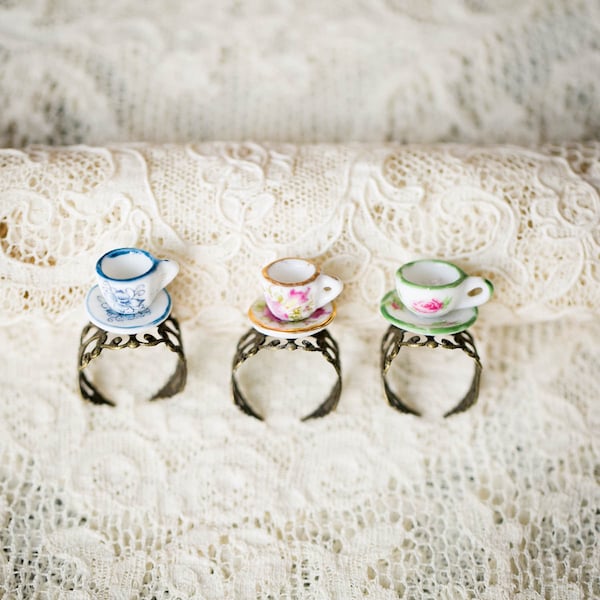 Tea Cup Rings Etsy