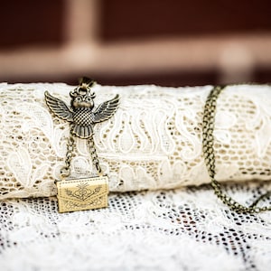 Owl and Acceptance Letter Locket Necklace