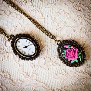 Rose Pocket Watch Necklace (The Belle Pocket Watch)