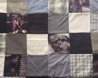 Gepersonaliseerde foto Quilt Keepsake cadeau-ideeën. Geheugen foto Quilt. Aangepaste foto Gift voor vrouw foto 1ste verjaardag gift.graduation cadeau