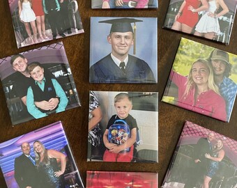 Imanes de foto cuadrados personalizados de 5x5 cm - Imanes de nevera con collage personalizado