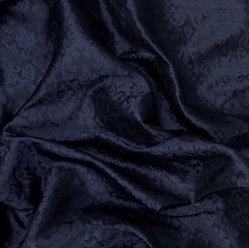 40/% SALE Indian brocade Fabric Black and Purplish blue fabric Brocade fabric by the yardMeter NFAF369 Dress fabric Floral Design