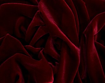 SALE 20% Burgundy Velvet Fabric, Dress Stretch velvet, Commercial Curtain Fabric, Fashion Velvet, Upholstery Decorative Fabric DVB08