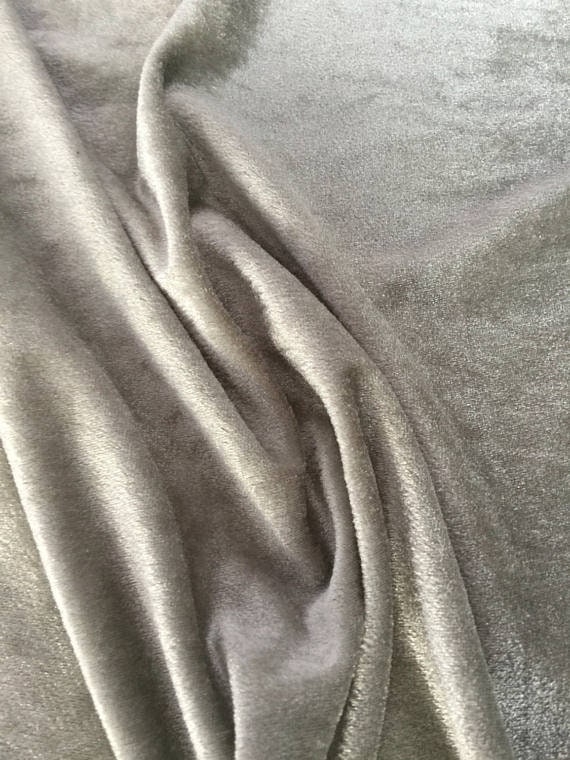30 Off Velvet Fabric Grey Silver Dress Stretchable Velvet Etsy