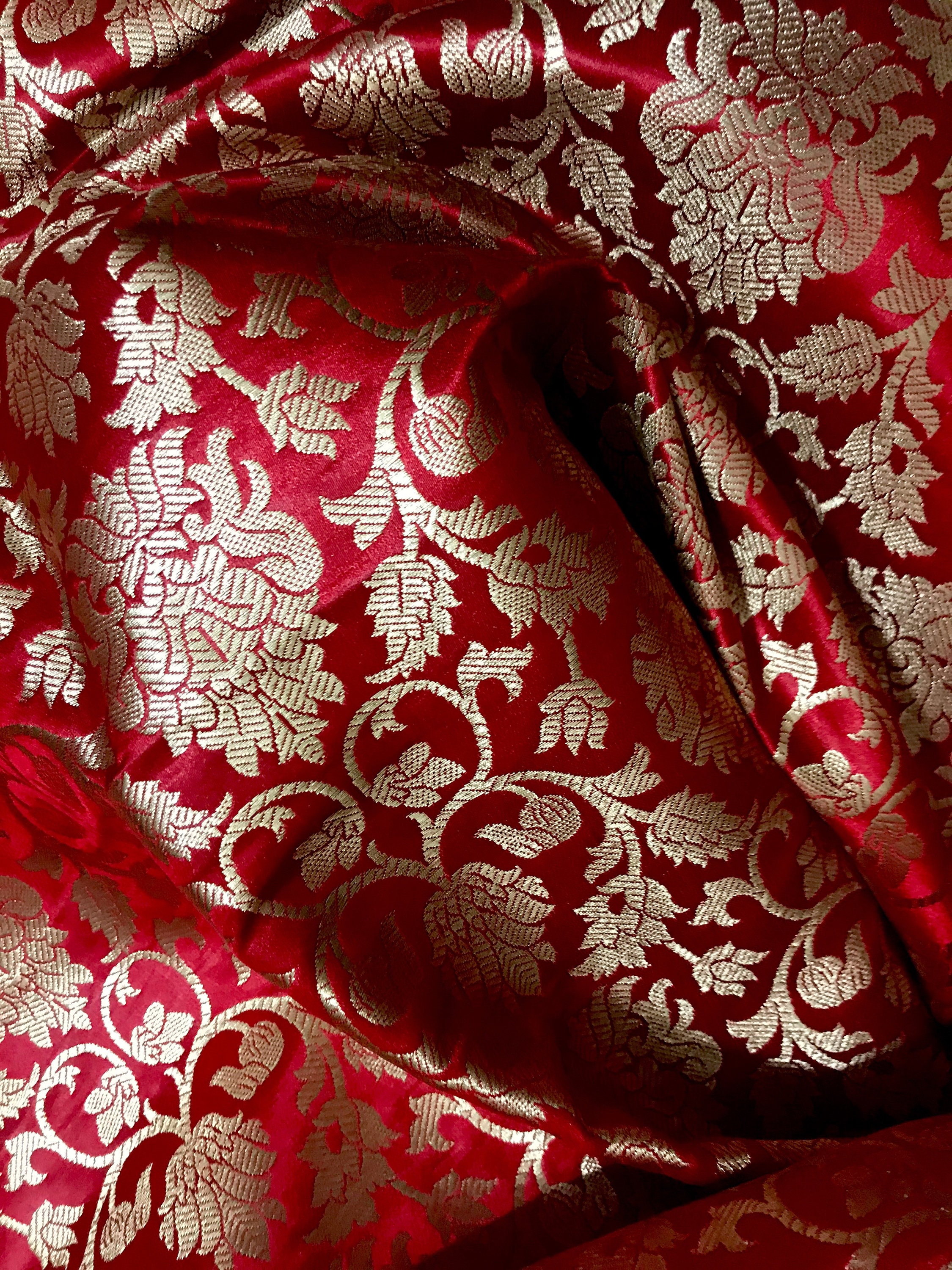 40 OFF Indian Brocade Fabric Red and Gold Brocade Indian Etsy