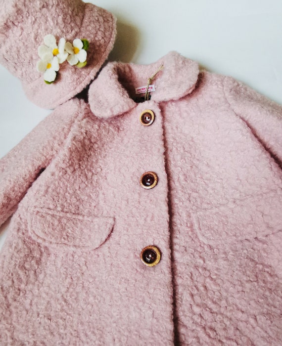 Wool Coat for Little Girl Bonton Clothing for Kids Winter Etsy