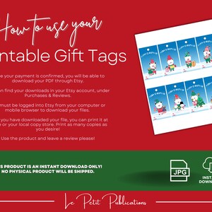 Printable Christmas Gift Tags Set of 8 Christmas Tags Christmas Cat ...