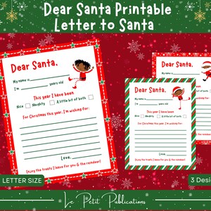 Letter to Santa Letter, Santa Letter, Dear Santa Letter, Kids Christmas Wish List, Christmas Letter, Christmas Printable