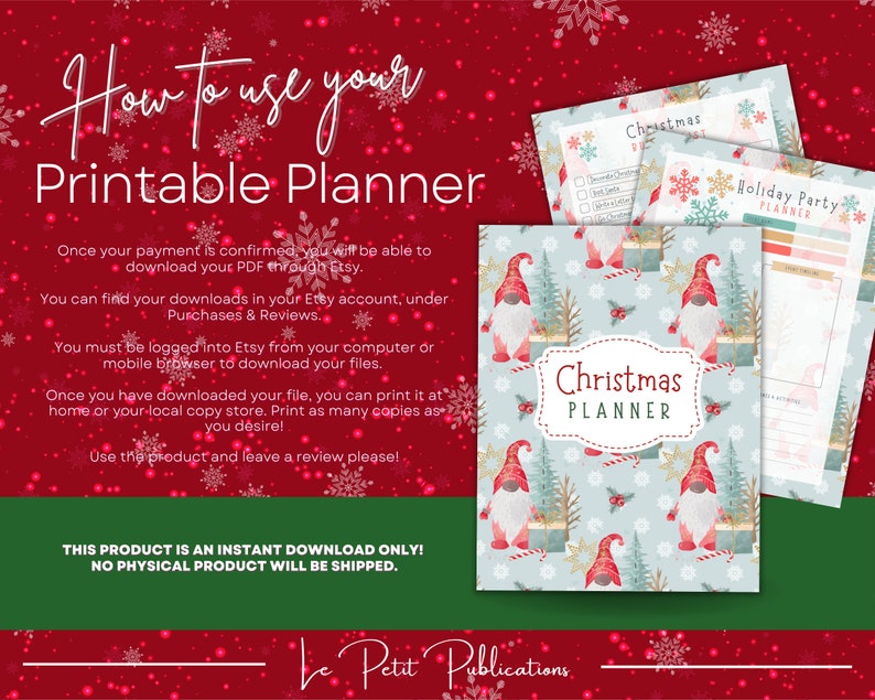 Gnome Planner Printable, Holiday Planner Bundle, Christmas Planner Kit ...