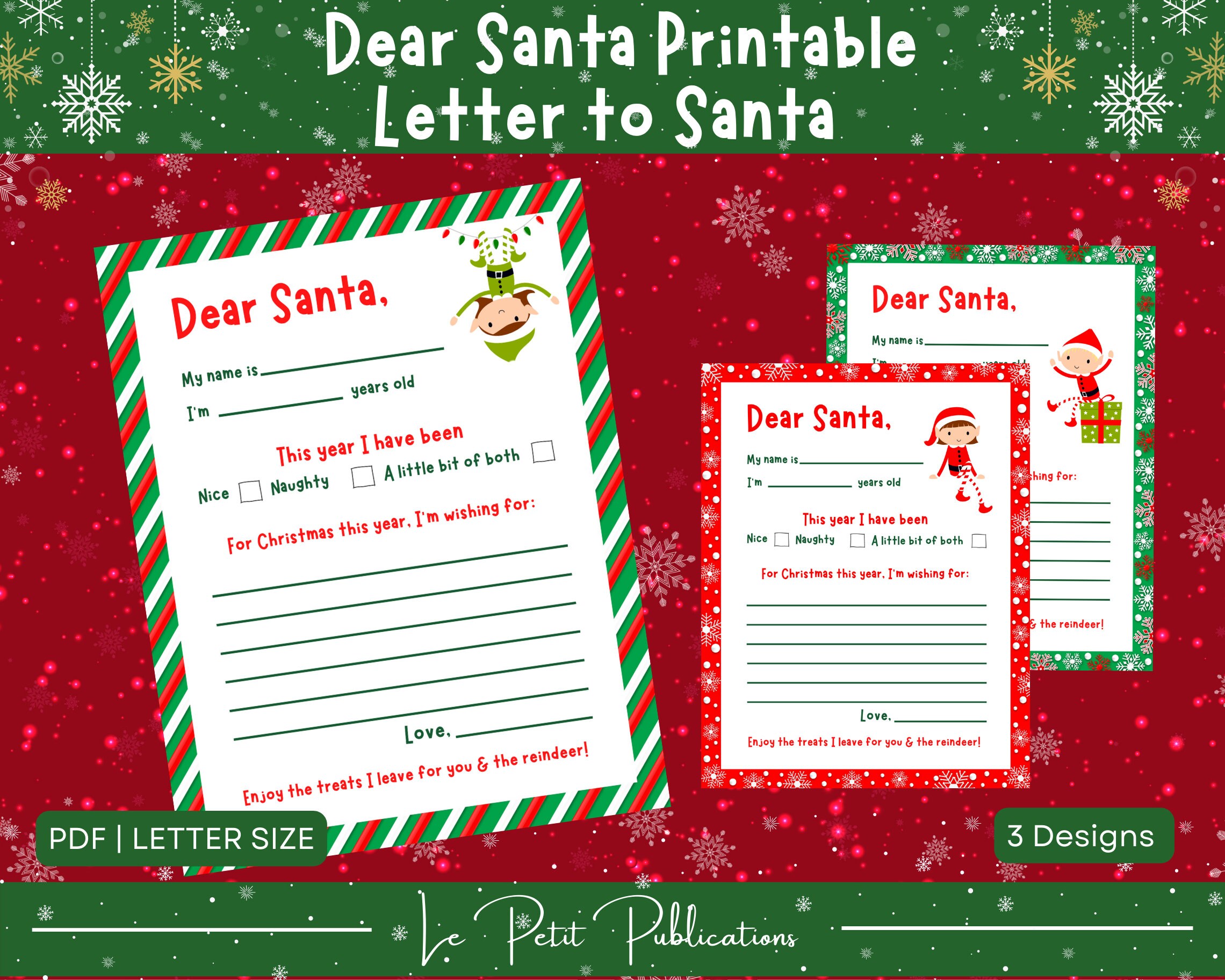Santa Letter, Letter to Santa, Dear Santa Letter, Christmas