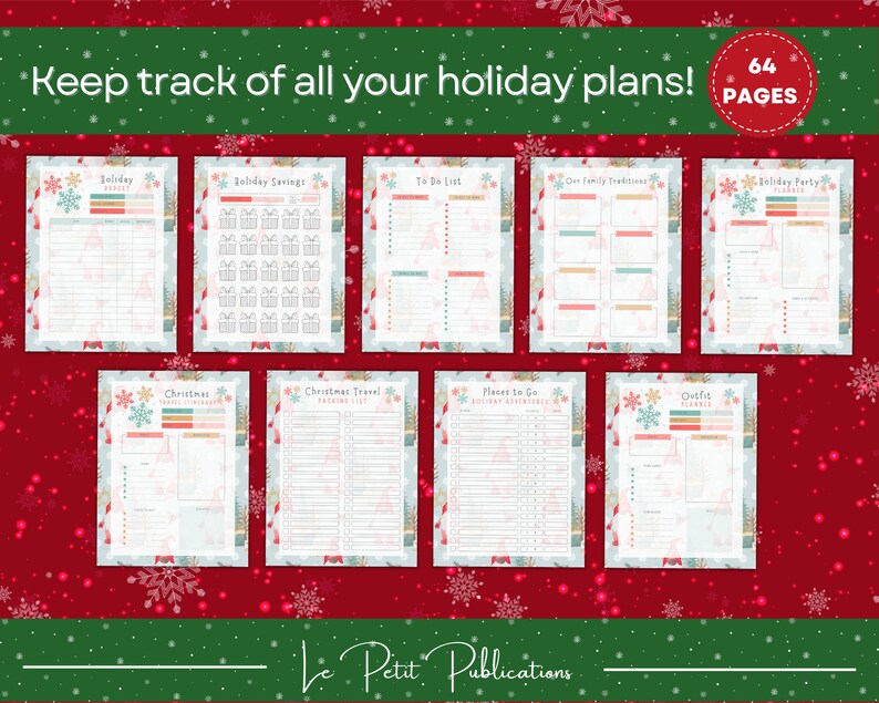 Gnome Planner Printable, Holiday Planner Bundle, Christmas Planner Kit ...