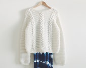 KNIT PATTERN in english and french - Sweater "Betty White"