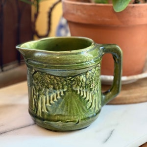 Jarra antiga de cerâmica Bennington, linda peça de decoração para cozinha de fazenda.