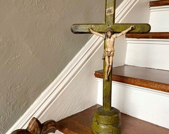 Breathtaking Antique French Crucifix     Magnificent Beauty        *see description