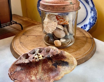 Superb Floral Carved Soapstone Dish     Beautiful Shelfie or Ring Dish!!