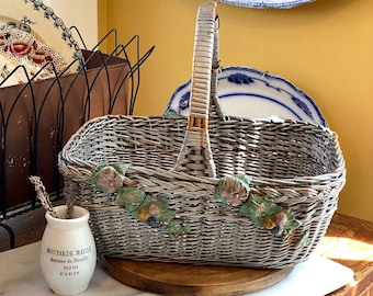 Gorgeous French Antique Barbola Basket