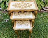 Set of 3 Vintage Italian Florentine Nesting Tables