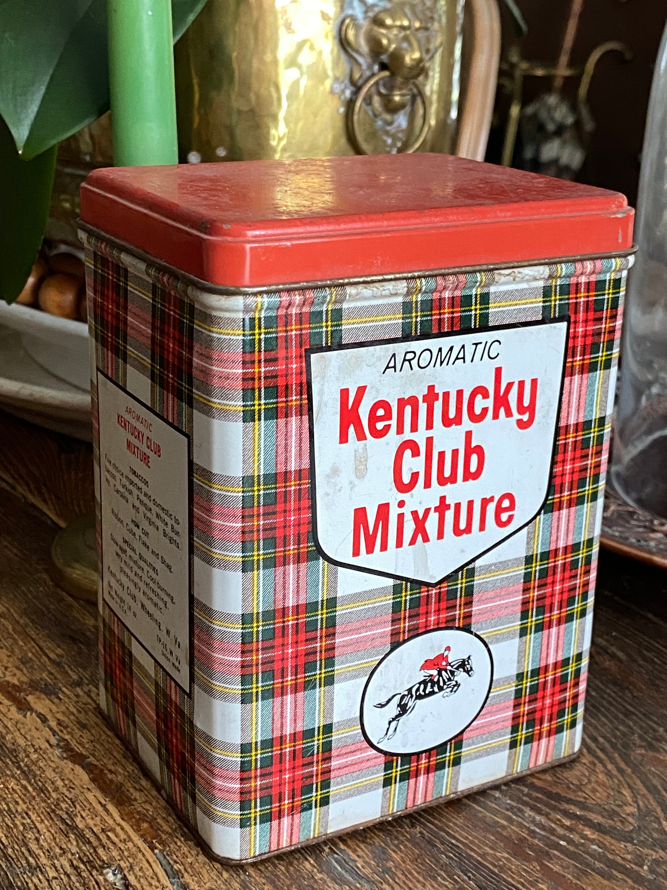 Vintage Tartan Plaid Kentucky Club Tobacco Tin
