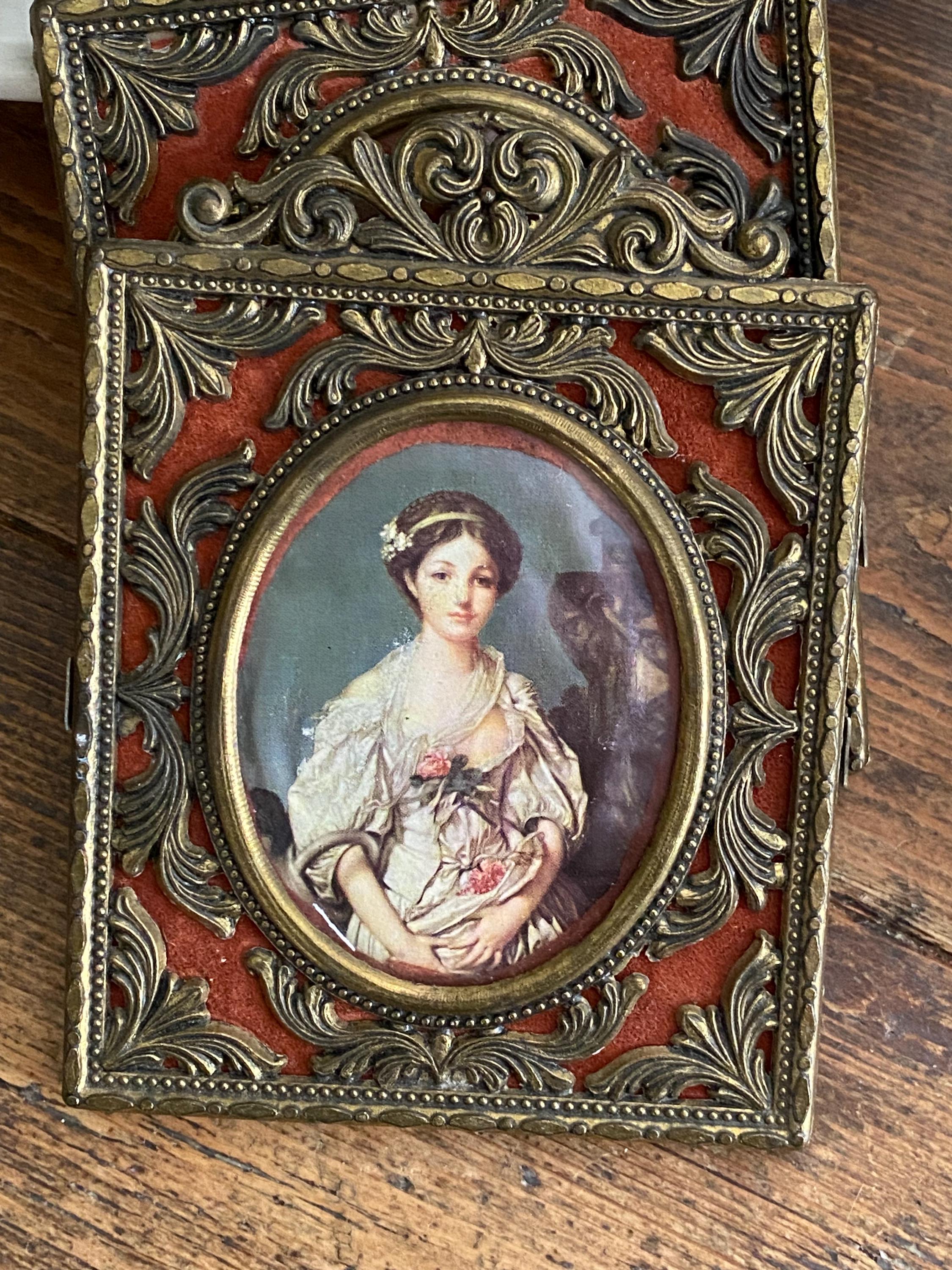 肖像画プリント入りの豪華なイタリア製真鍮フォトフレーム（トリオ