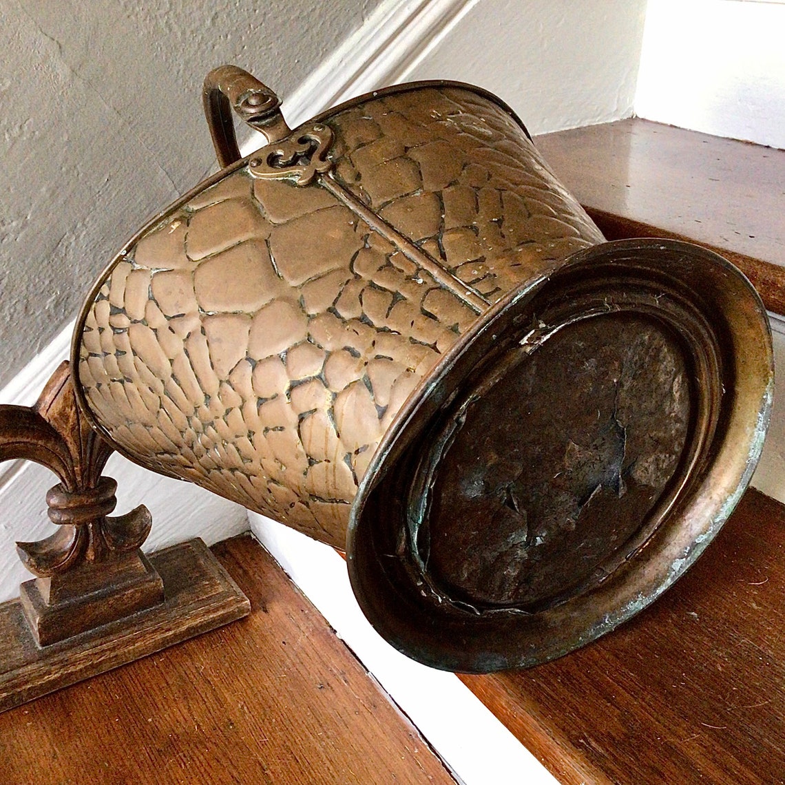 RARE Antique Brass Coal Bucket From England Etsy