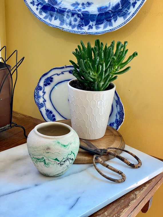 Pretty Nemadji Pottery Vase Green Gorgeousness!!! - Etsy