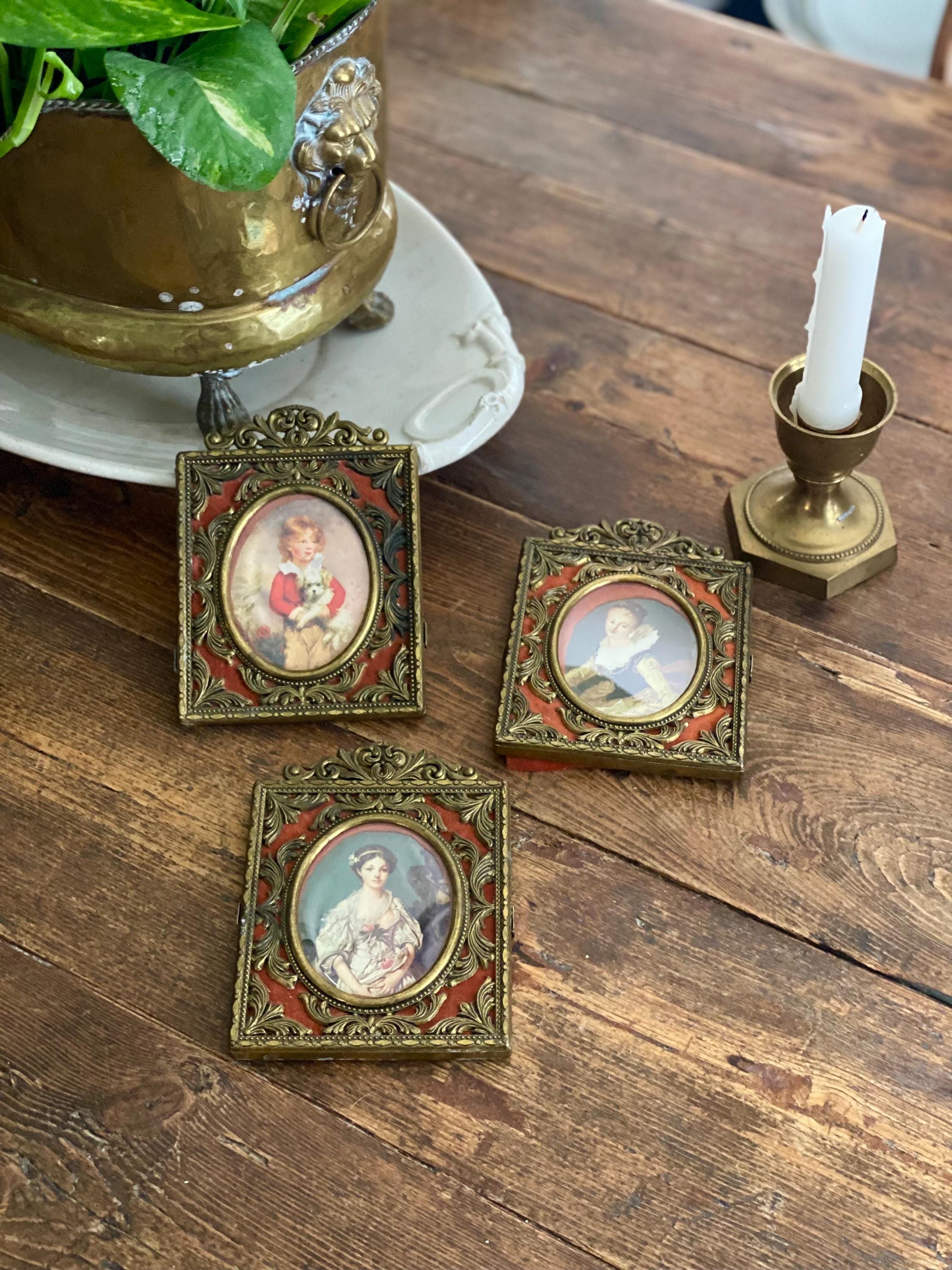 肖像画プリント入りの豪華なイタリア製真鍮フォトフレーム（トリオ