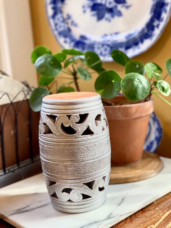 Gorgeous Silver Garden Stool Style Plateau Riser or Vase Etsy