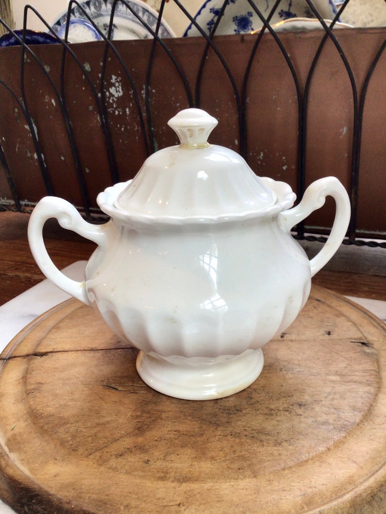 MEAKIN Ironstone Sugar Bowl Classic White Farmhouse MUST HAVE Etsy