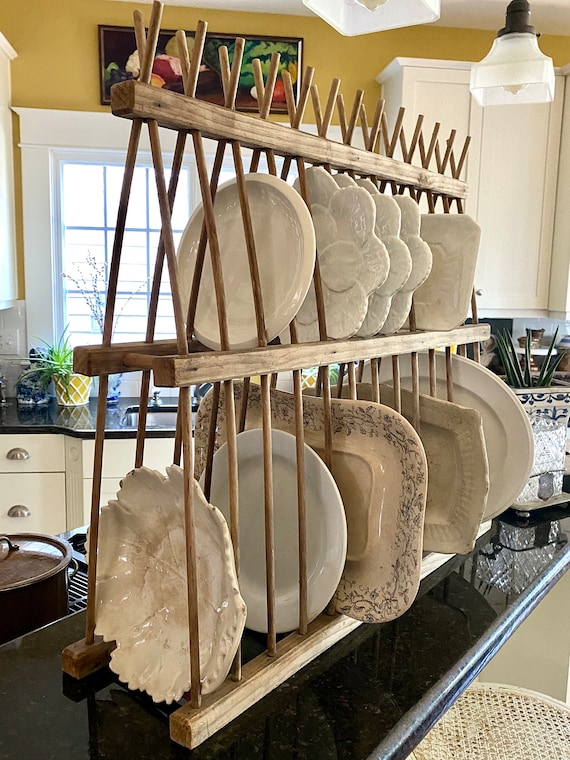 Antique farmhouse plate rack best sale