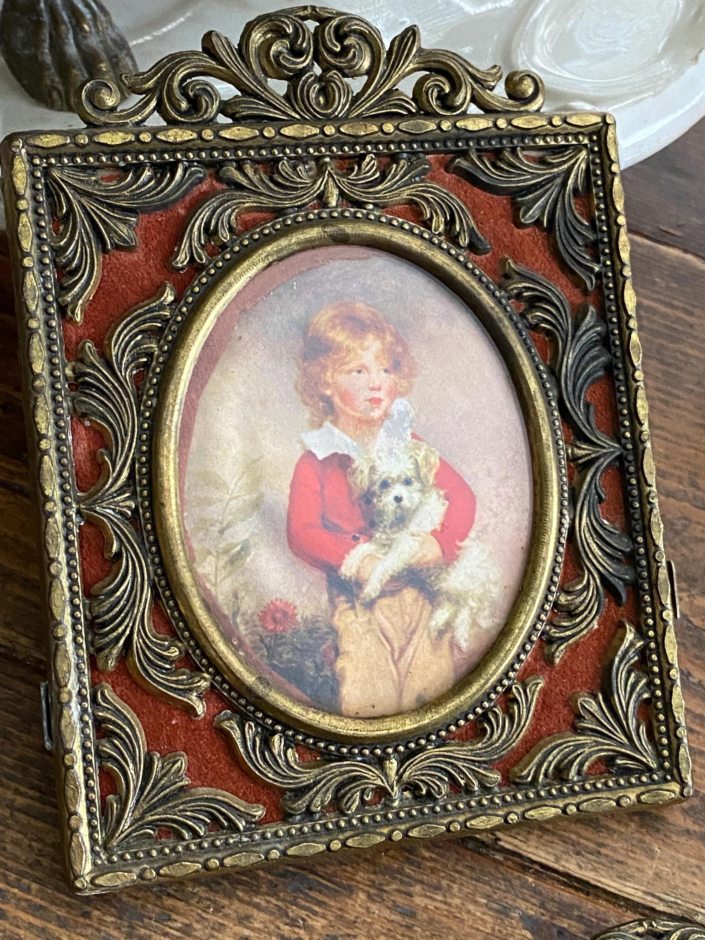 肖像画プリント入りの豪華なイタリア製真鍮フォトフレーム（トリオ