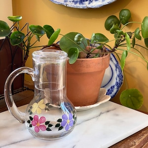 Vintage sängkanna i glas med tumlare