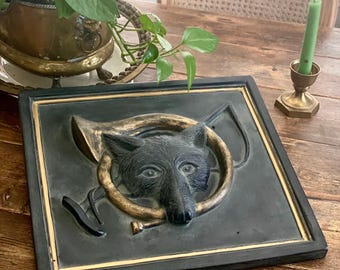 Fabulous Large Fox Hunt Wall Hanging   Perfect Porch Decor    British Inspired Fox Hunting Treasure