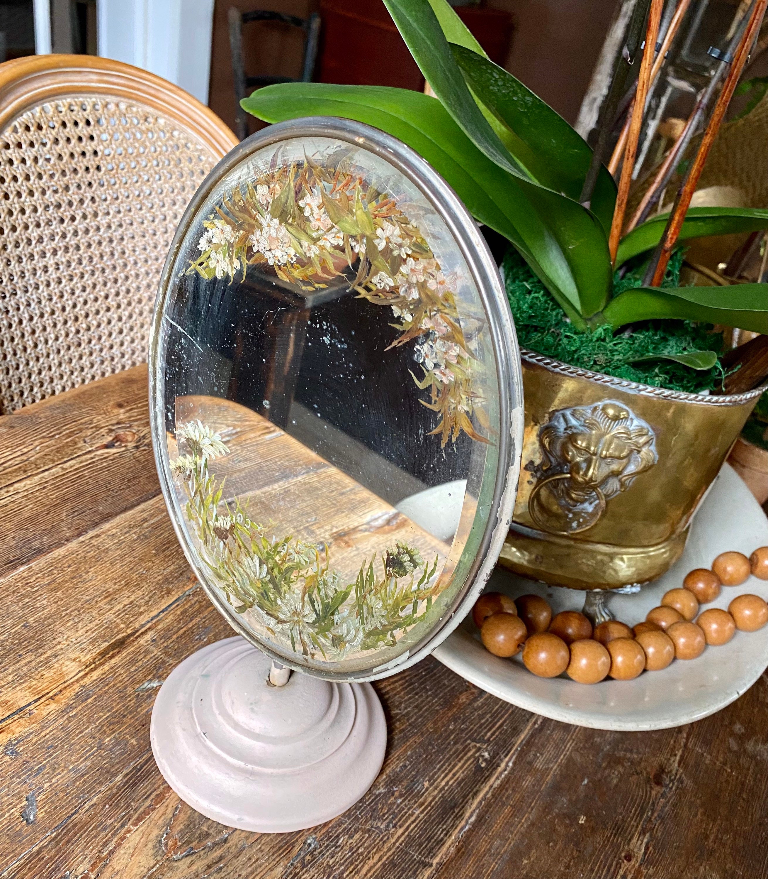 Floral Tole Mirror - Etsy