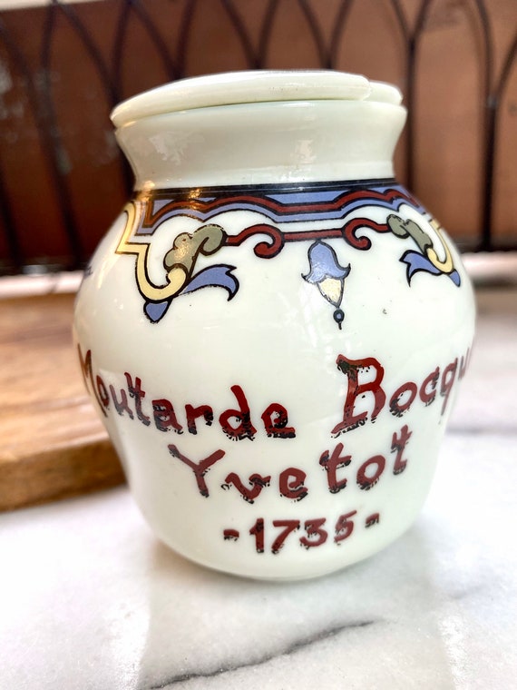 Vintage French Mustard Pot - European Farmhouse Decor - Etsy