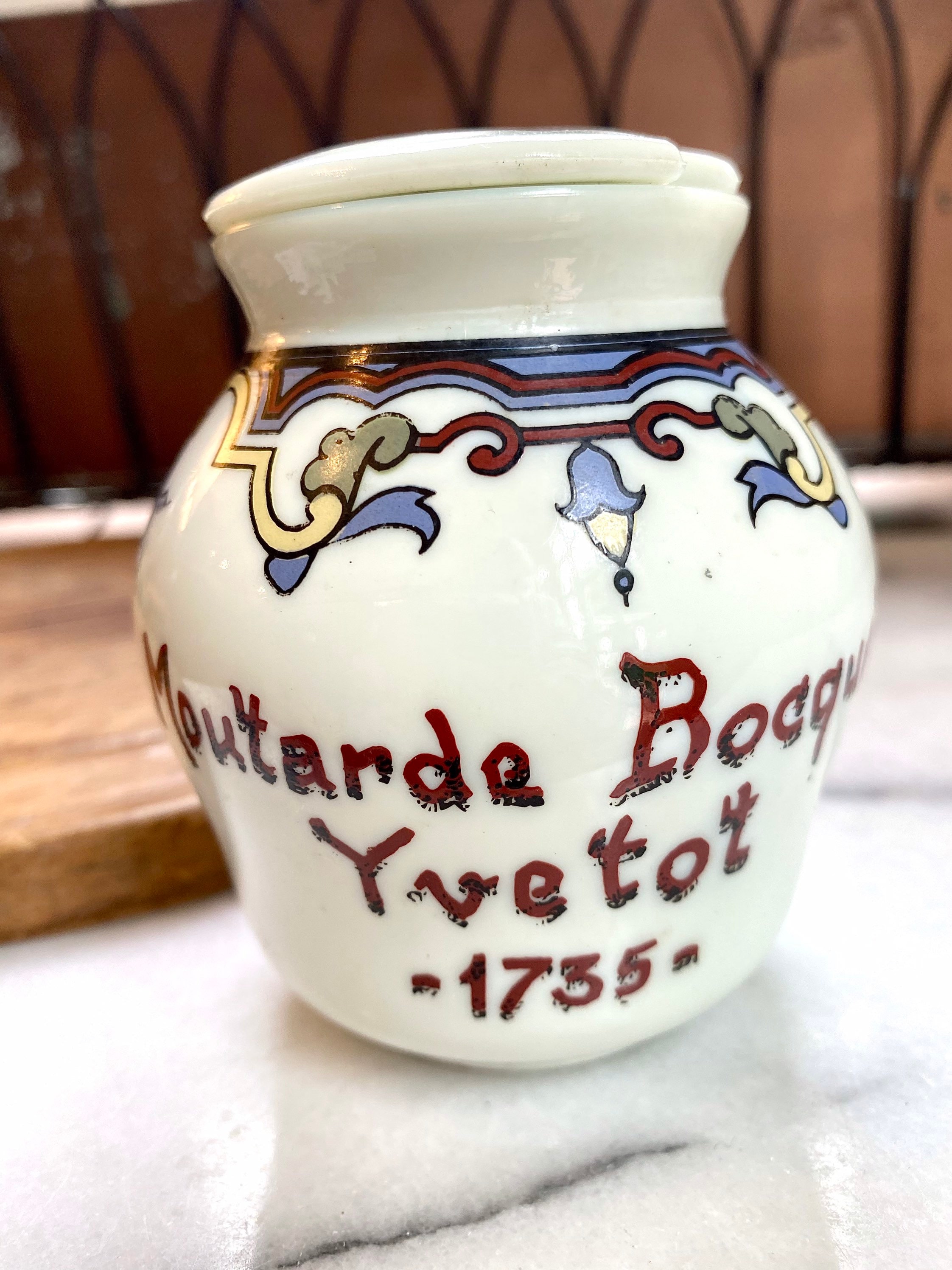 Vintage French Mustard Pot - European Farmhouse Decor - Etsy