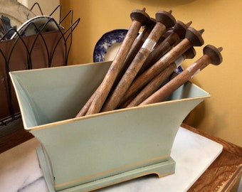 Tall Wood Architectural Spools Spindles     Wonderful Vase or Basket Filler!        Pagoda Style!