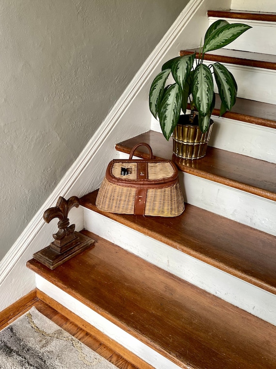 Creel De Pêche Vintage En Osier - Panier à Truite Avec Bordure Et Sangle Cuir - Hong Kong