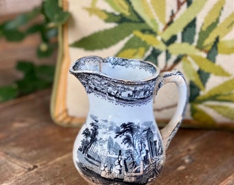 Beautiful English Ironstone Mulberry Transferware Cream Pitcher       PATINA for Days!!!      Antique Treasure