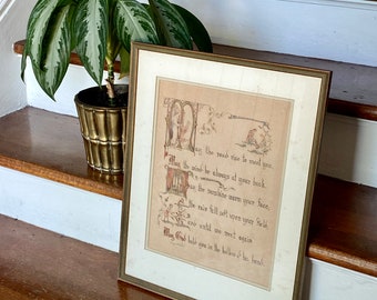 Magnificent Framed Signed Original Hand Colored Drawing     Irish Blessing