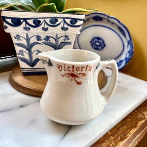 Fabulous Ironstone Creamer with Lobster Motif        Vintage Beauty!!    Victoria