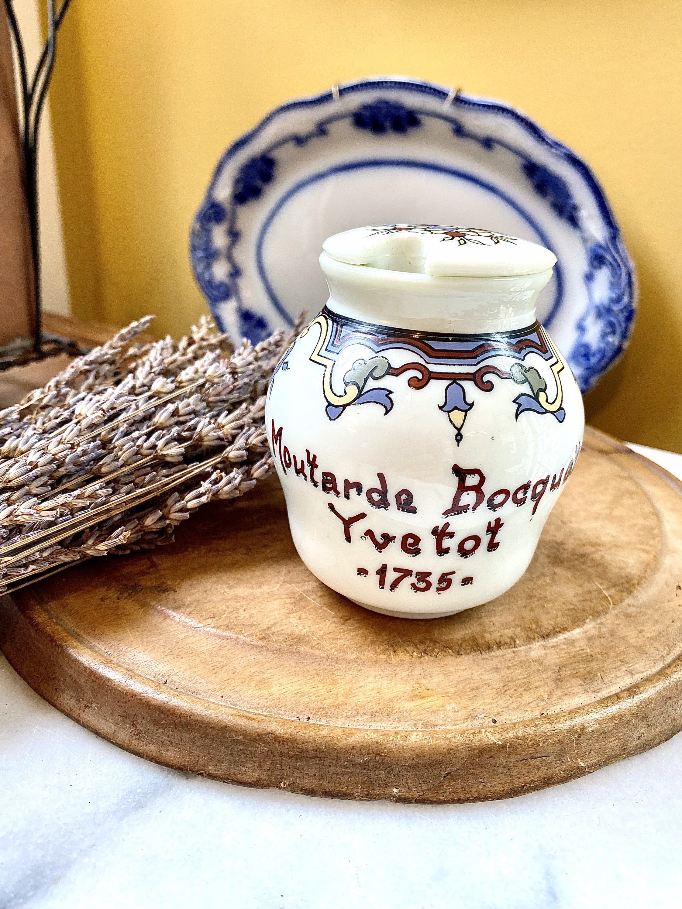 Vintage French Mustard Pot - European Farmhouse Decor - Etsy
