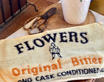 Fun Vintage Flowers Beer Bar Towel    So Cute for a Potting Shed or Home Bar
