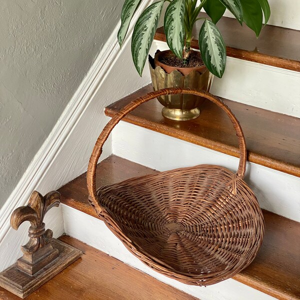 Fantastische grote oversized verzamel- of oogstmand klassieke vintage stijl!