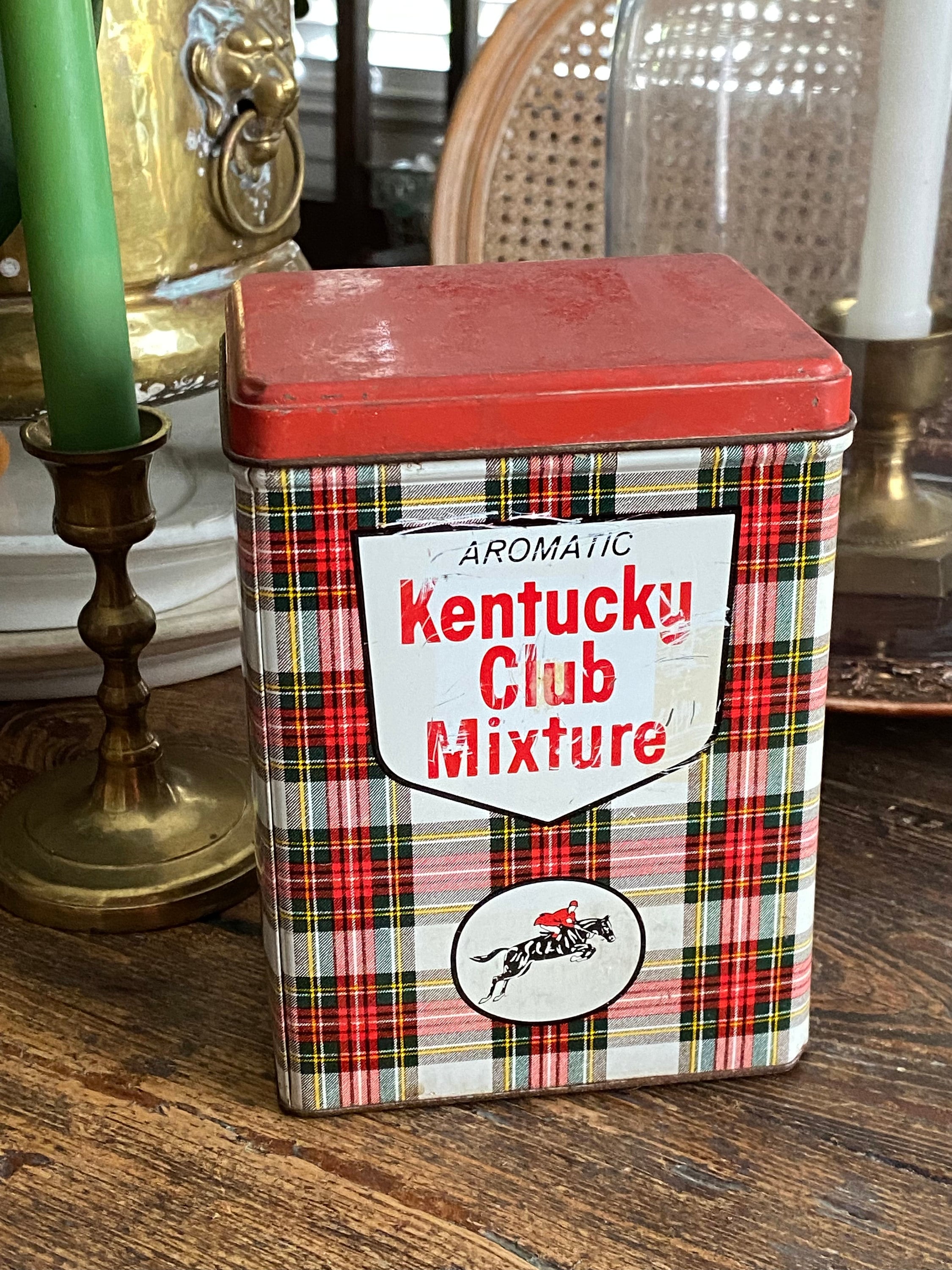 Vintage Tartan Plaid Kentucky Club Tobacco Tin