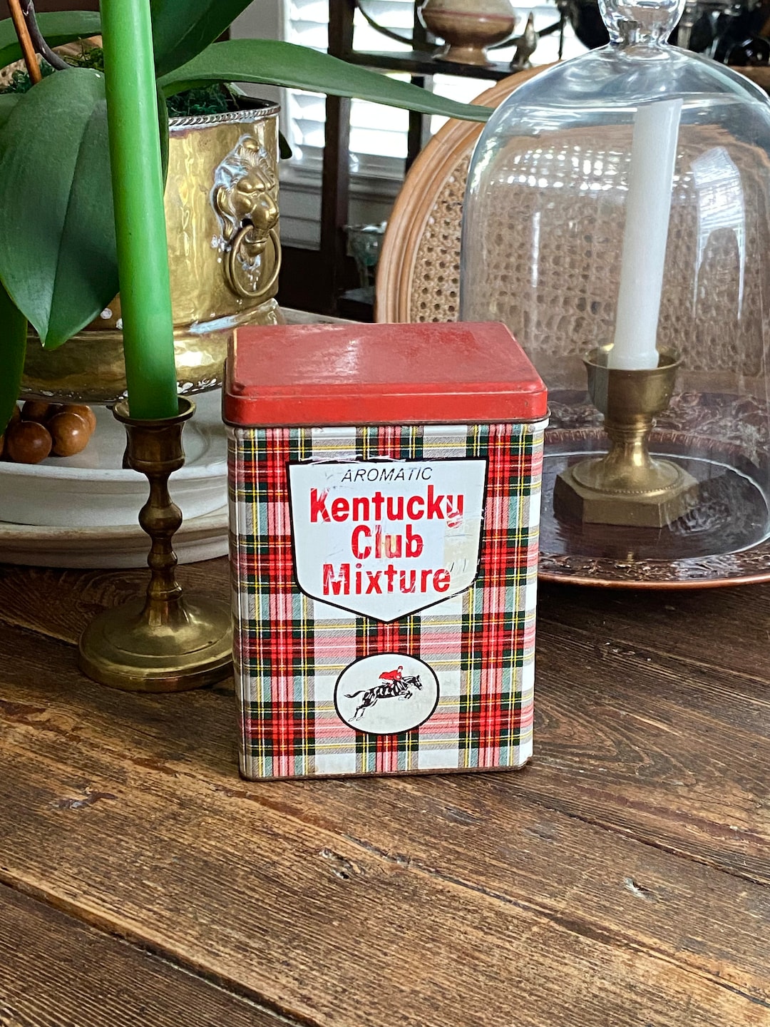 Vintage Tartan Plaid Kentucky Club Tobacco Tin