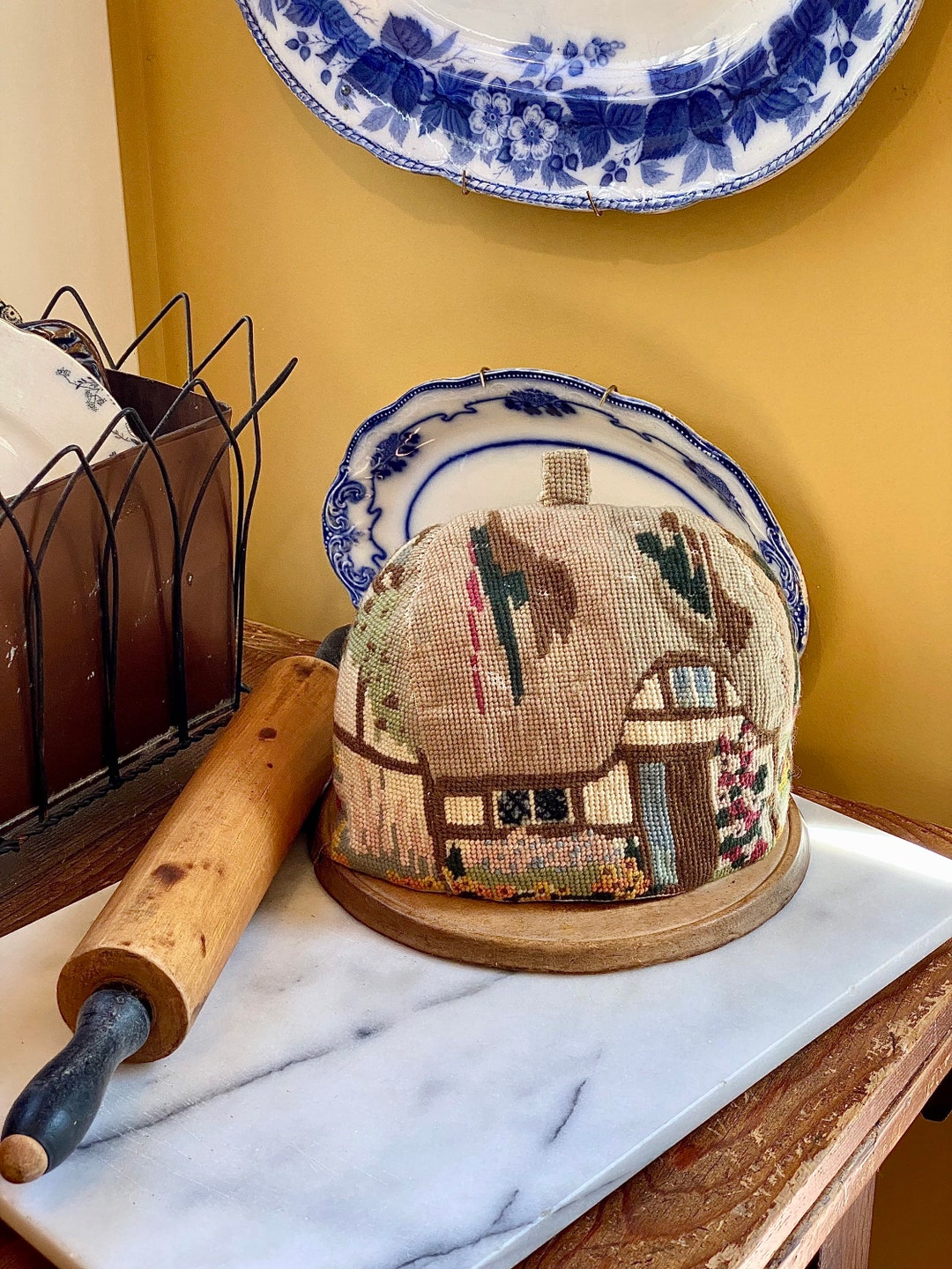 Magnificent Colorful English Cottage Needlepoint Tea Cozy Etsy