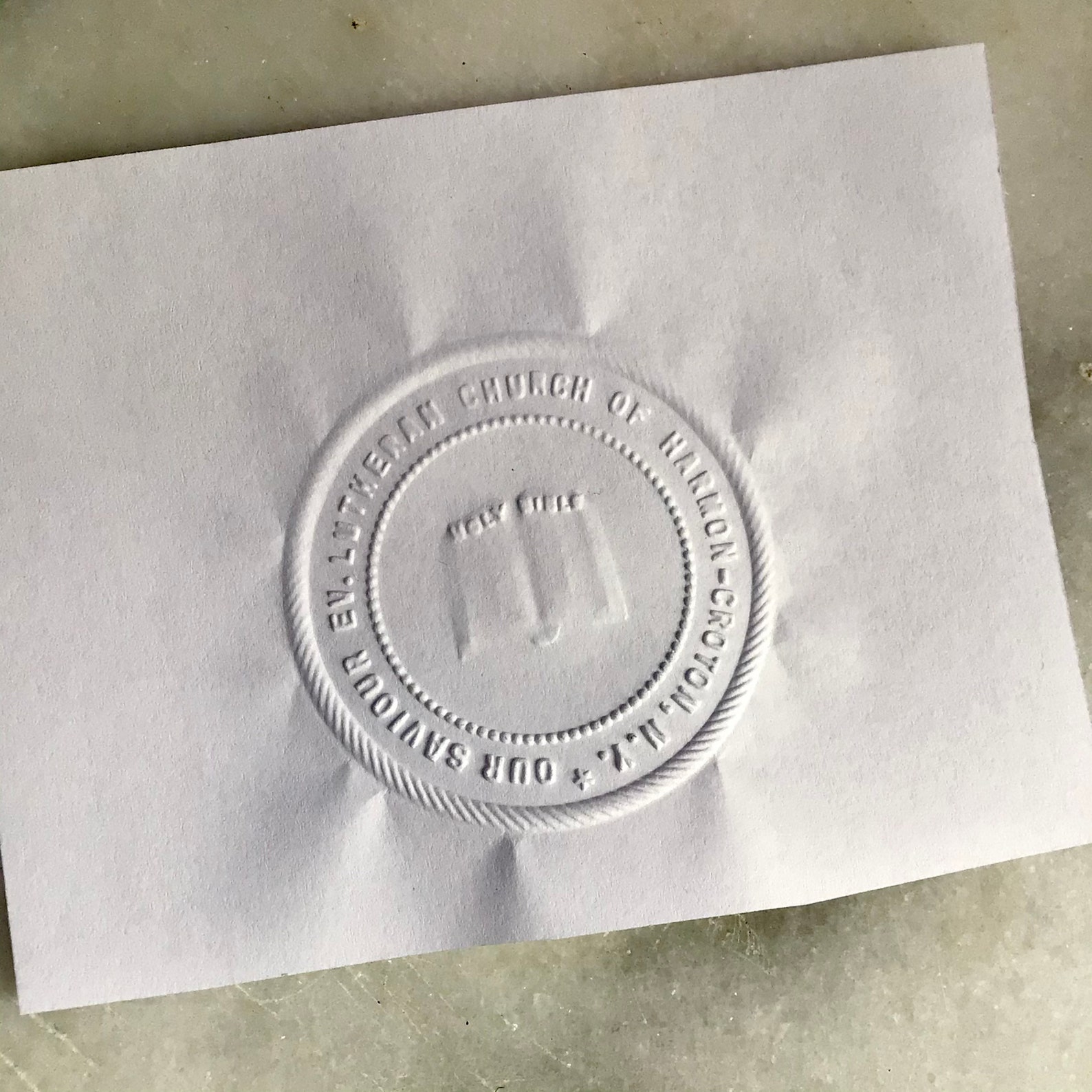Green Gold Embosser Seal Lutheran Church Etsy