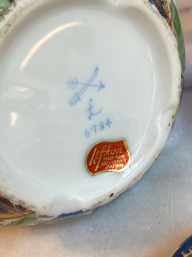 Vintage Lefton Floral Sugar Bowl and Creamer - Etsy