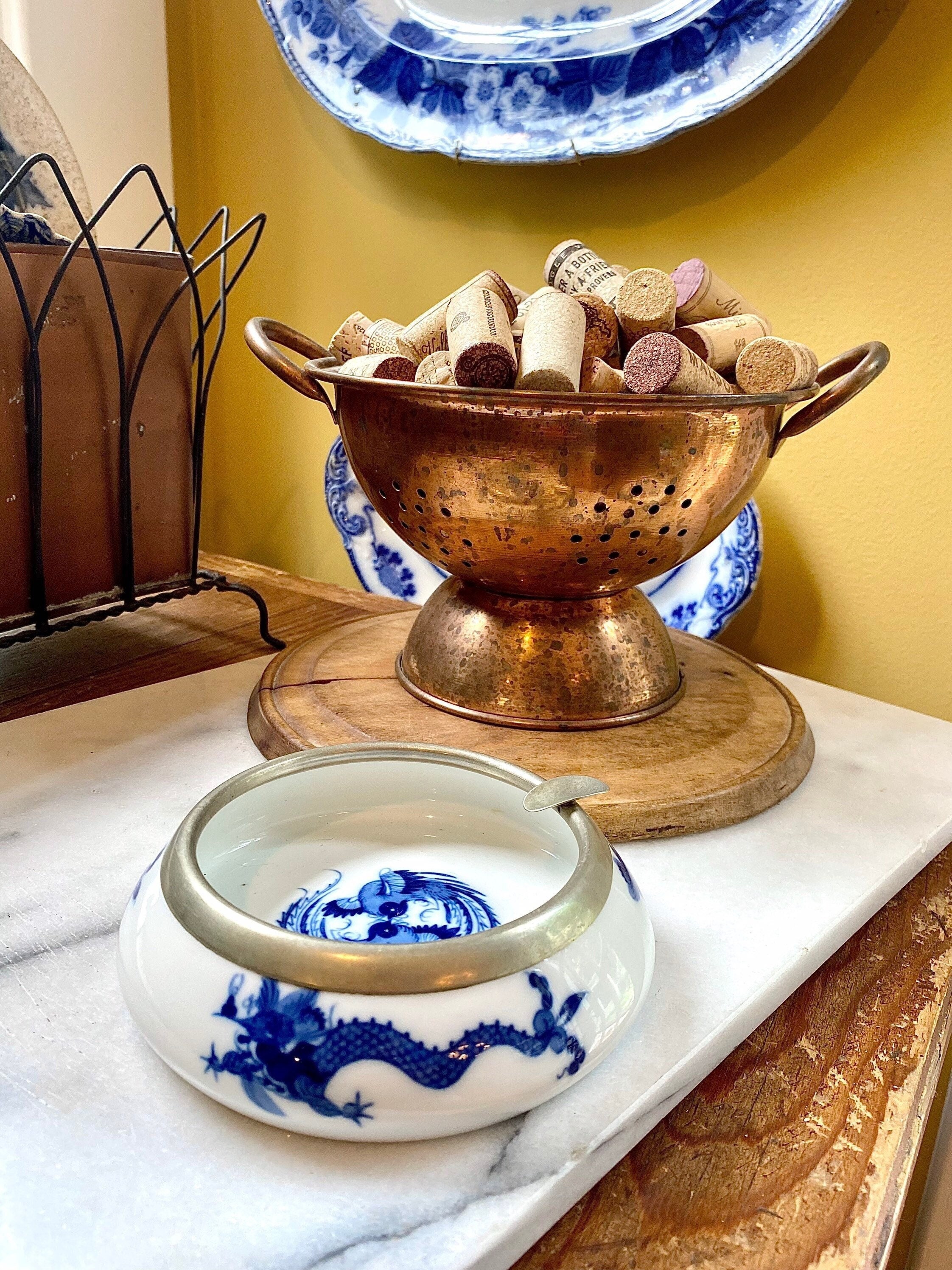 Blue & White Meissen Porcelain Ashtray Ming Dragon - Etsy