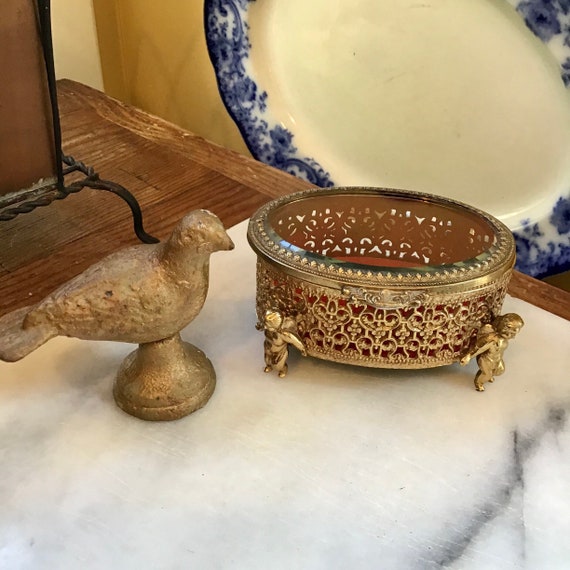 Brass & Glass Jewelry Ormolu